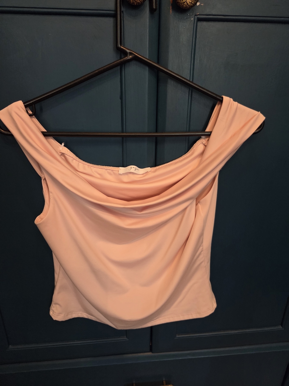 gaze Peach Off-Shoulder Draped Camisole